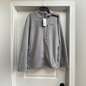 Stio Glide Power Stretch Full Zip Hoodie Alloy Heather Mens xl NWT